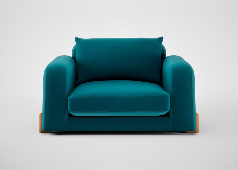 Nuvola Loveseat Cotton Velvet Teal / Natural