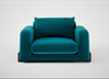 Nuvola Loveseat Cotton Velvet Teal / Walnut Stained