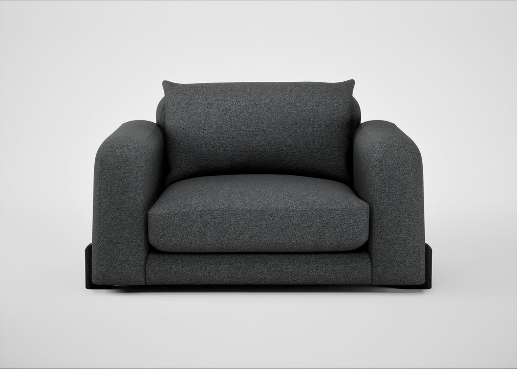 Nuvola Loveseat Melton Wool Granite / Black