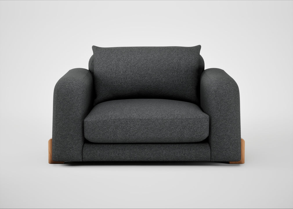 Nuvola Loveseat Melton Wool Granite / Natural