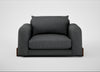 Nuvola Loveseat Melton Wool Granite / Walnut Stained