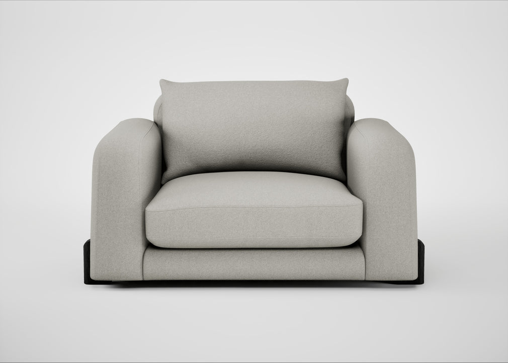Nuvola Loveseat Melton Wool Limestone / Black
