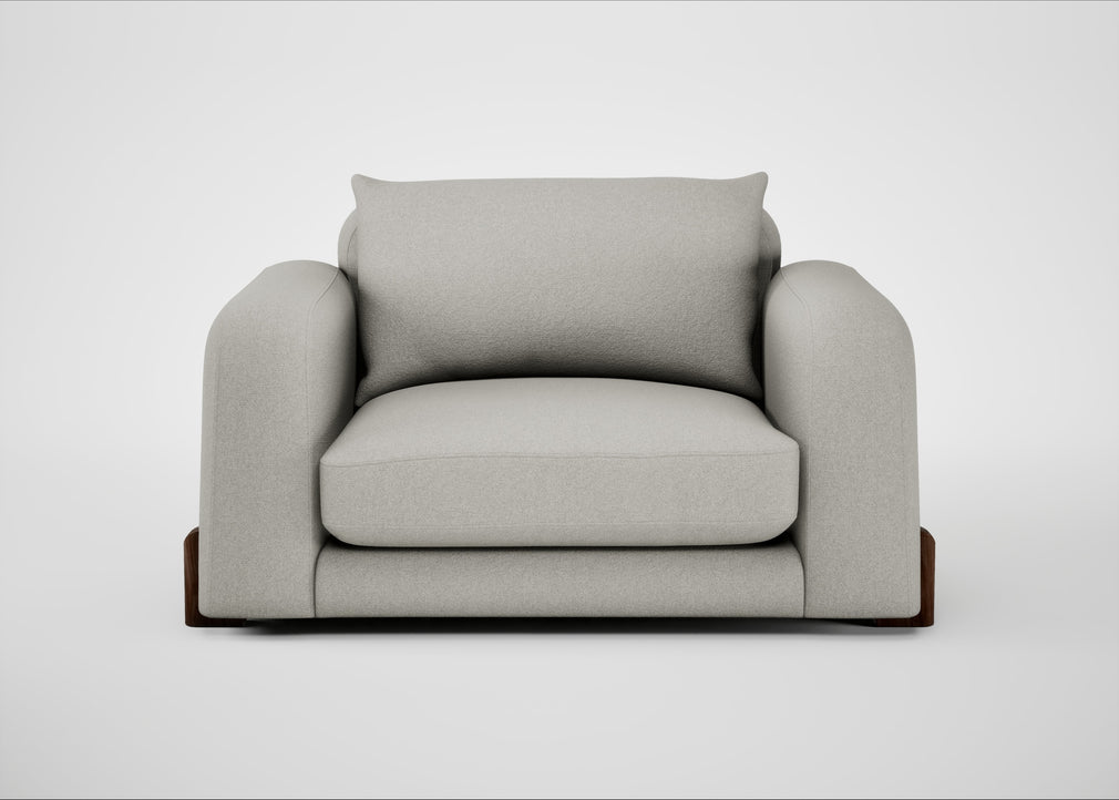 Nuvola Loveseat Melton Wool Limestone / Walnut Stained