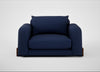 Nuvola Loveseat Melton Wool New Navy / Walnut Stained