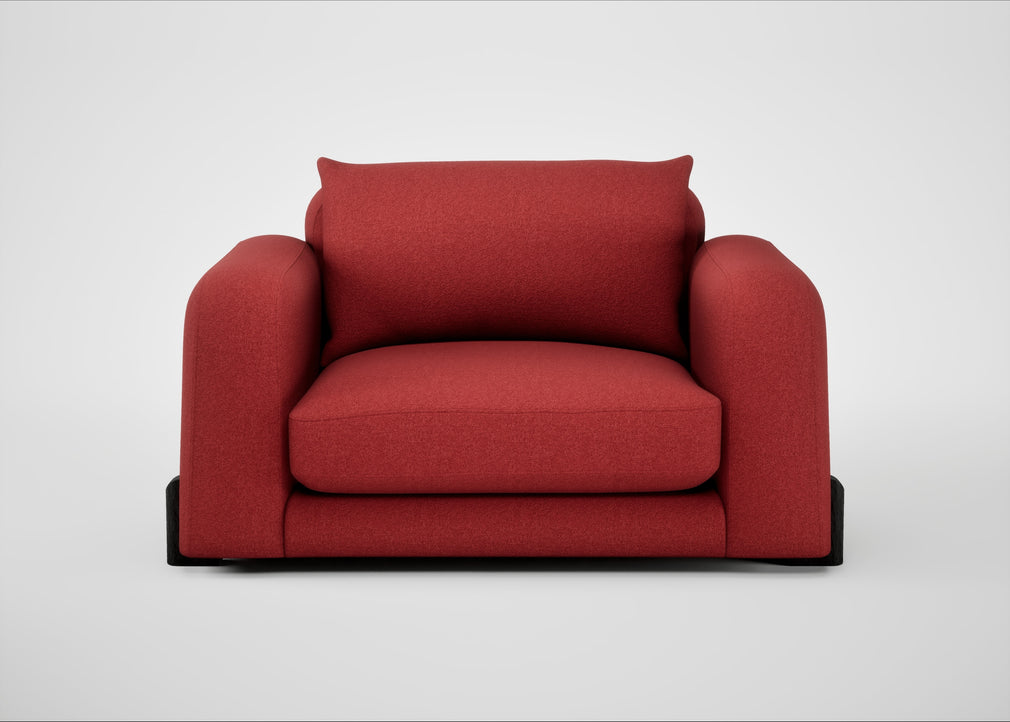 Nuvola Loveseat Melton Wool Red Oxide / Black