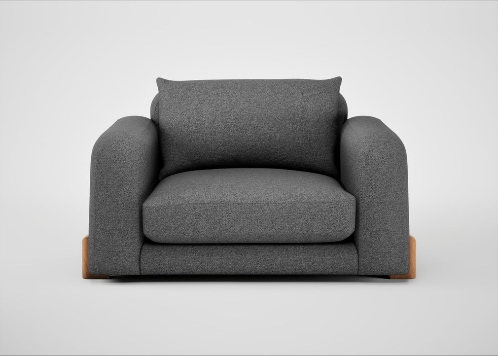 Nuvola Loveseat Melton Wool Shale / Natural