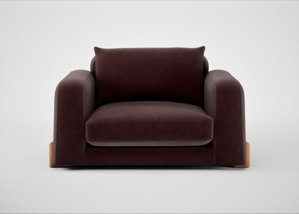 Nuvola Loveseat Smart Luxe Velvet Acorn / Natural