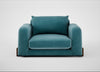Nuvola Loveseat Smart Luxe Velvet Airforce Blue / Walnut Stained