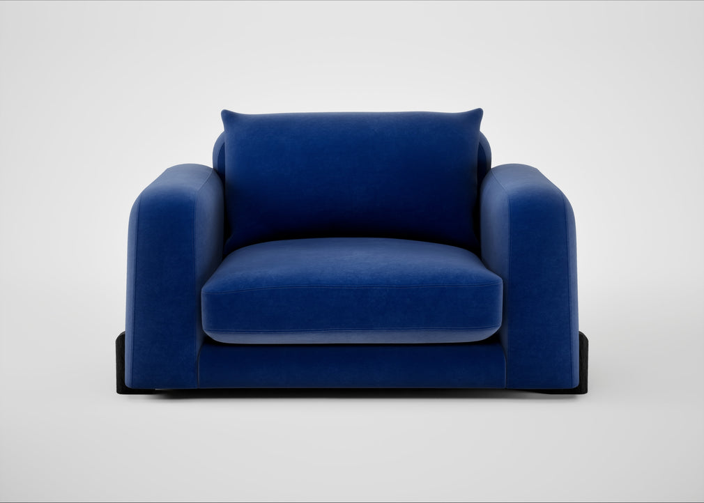 Nuvola Loveseat Smart Luxe Velvet Azure / Black