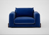 Nuvola Loveseat Smart Luxe Velvet Azure / Walnut Stained