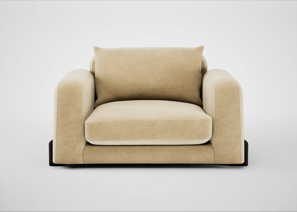 Nuvola Loveseat Smart Luxe Velvet Biscuit / Black