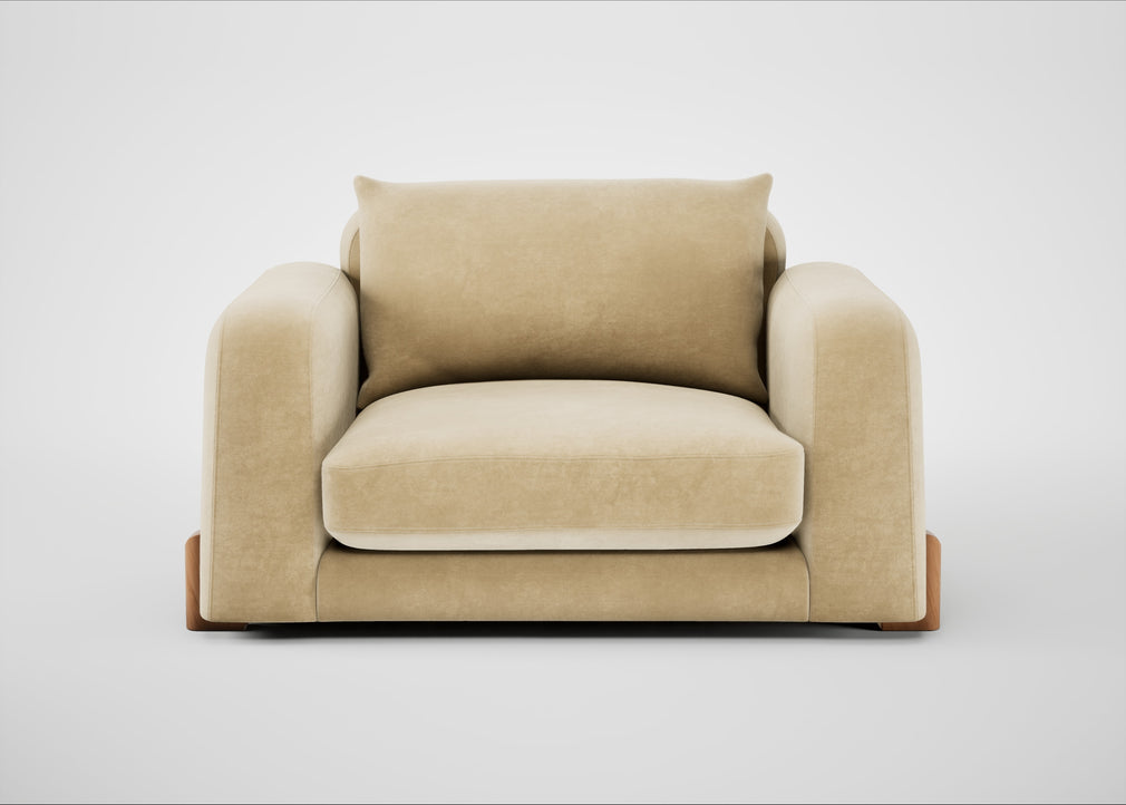 Nuvola Loveseat Smart Luxe Velvet Biscuit / Natural