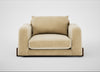 Nuvola Loveseat Smart Luxe Velvet Biscuit / Walnut Stained