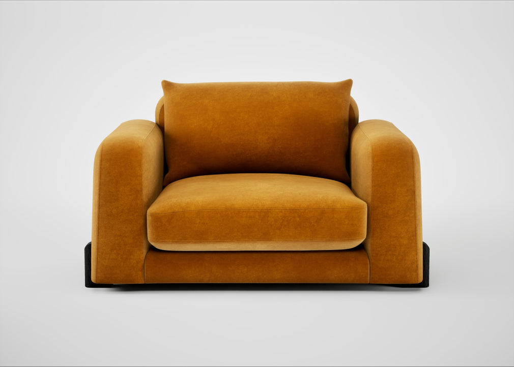 Nuvola Loveseat Smart Luxe Velvet Cognac / Black