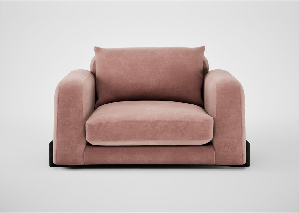 Nuvola Loveseat Smart Luxe Velvet Dusky Pink / Black