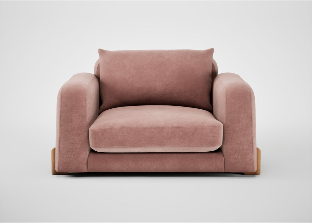 Nuvola Loveseat Smart Luxe Velvet Dusky Pink / Natural