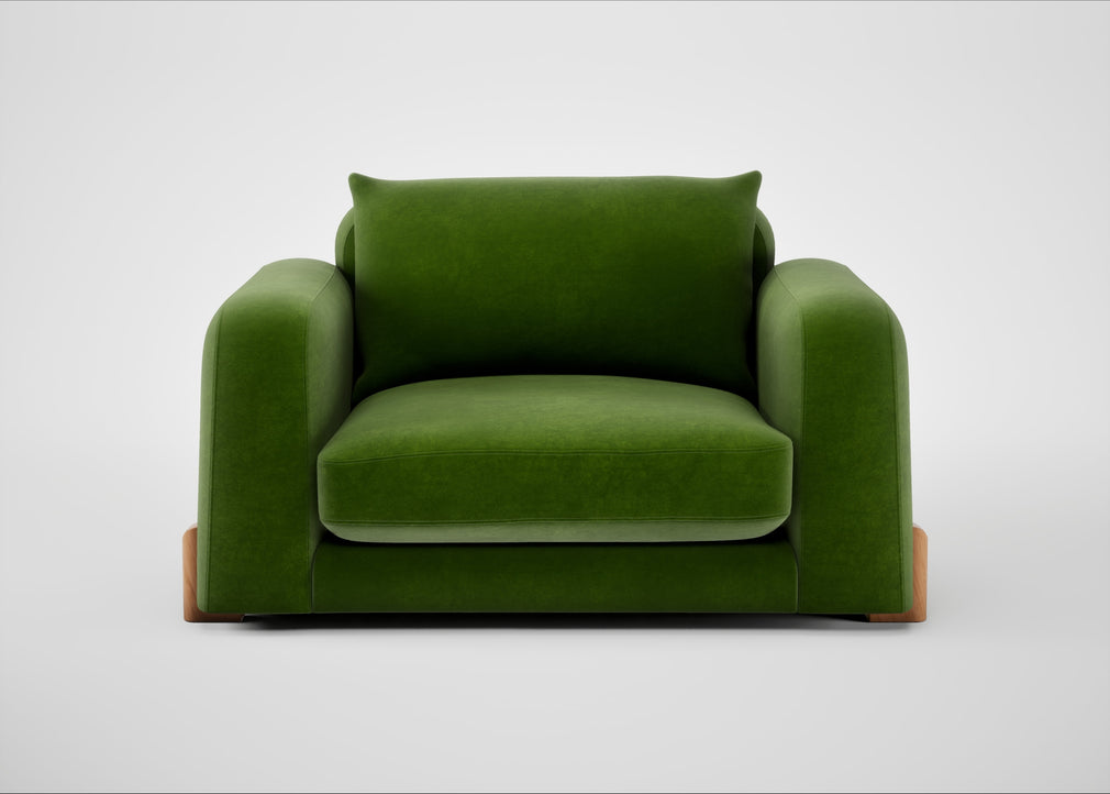 Nuvola Loveseat Smart Luxe Velvet Grass / Natural