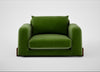 Nuvola Loveseat Smart Luxe Velvet Grass / Walnut Stained