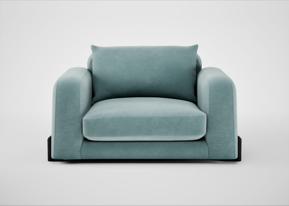 Nuvola Loveseat Smart Luxe Velvet Mineral Blue / Black