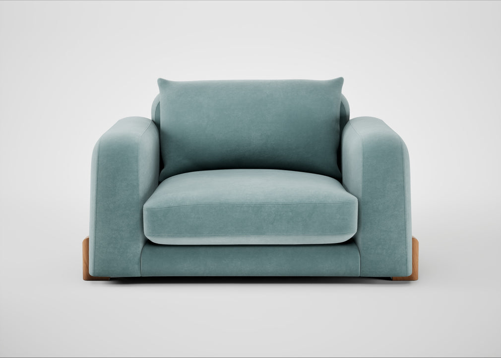 Nuvola Loveseat Smart Luxe Velvet Mineral Blue / Natural