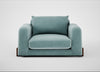 Nuvola Loveseat Smart Luxe Velvet Mineral Blue / Walnut Stained