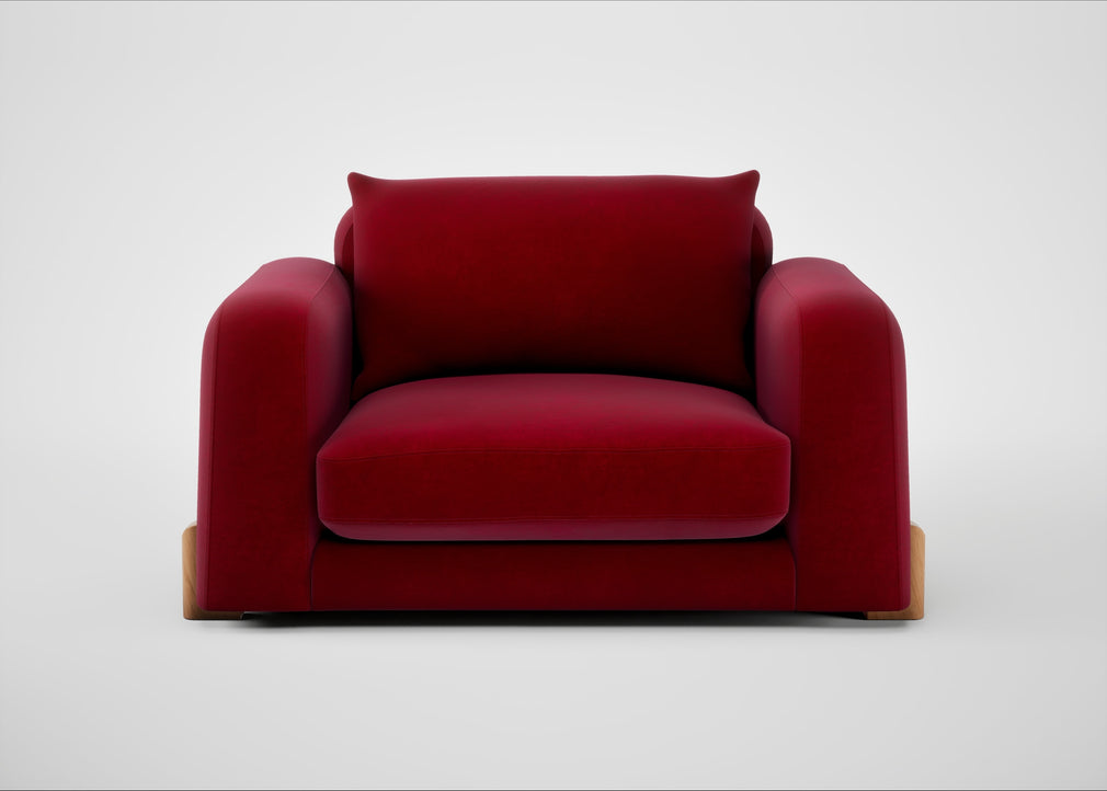 Nuvola Loveseat Smart Luxe Velvet Mulberry / Natural