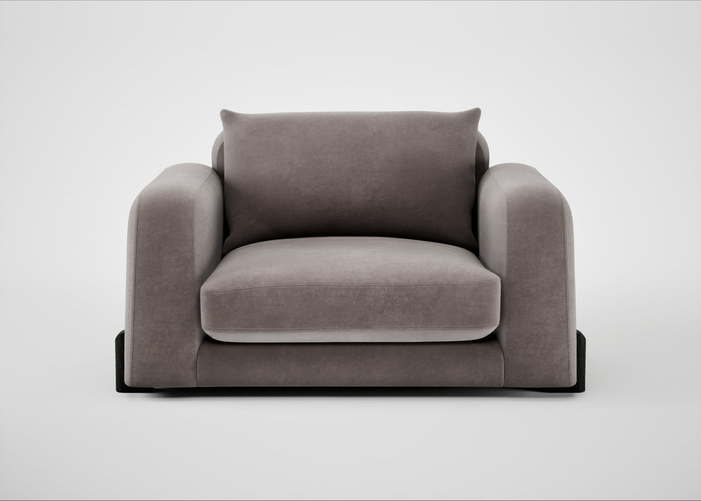 Nuvola Loveseat Smart Luxe Velvet Mushroom / Black