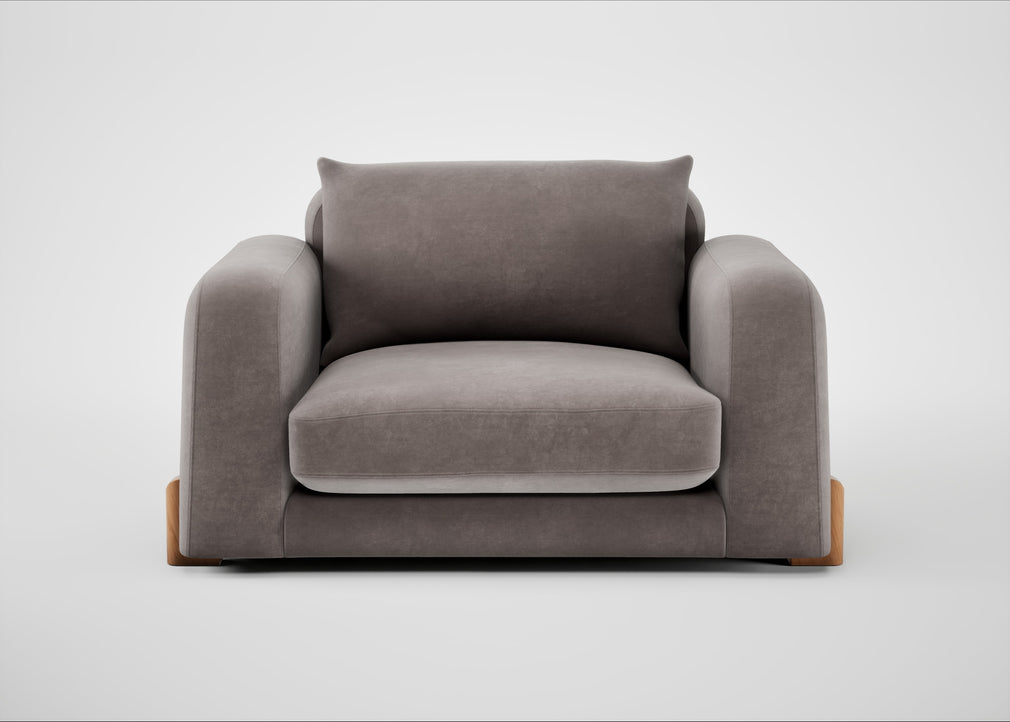 Nuvola Loveseat Smart Luxe Velvet Mushroom / Natural