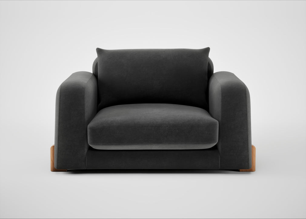 Nuvola Loveseat Smart Luxe Velvet Nickel / Natural