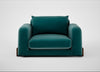 Nuvola Loveseat Smart Luxe Velvet Ocean Green / Walnut Stained