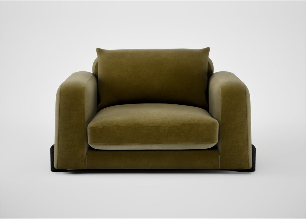 Nuvola Loveseat Smart Luxe Velvet Peridot / Black