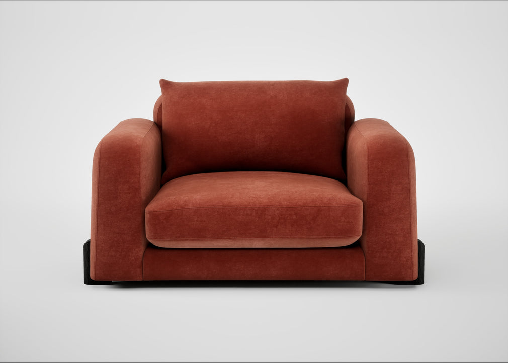 Nuvola Loveseat Smart Luxe Velvet Tawny / Black