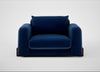 Nuvola Loveseat Smart Velvet Dusk / Walnut Stained