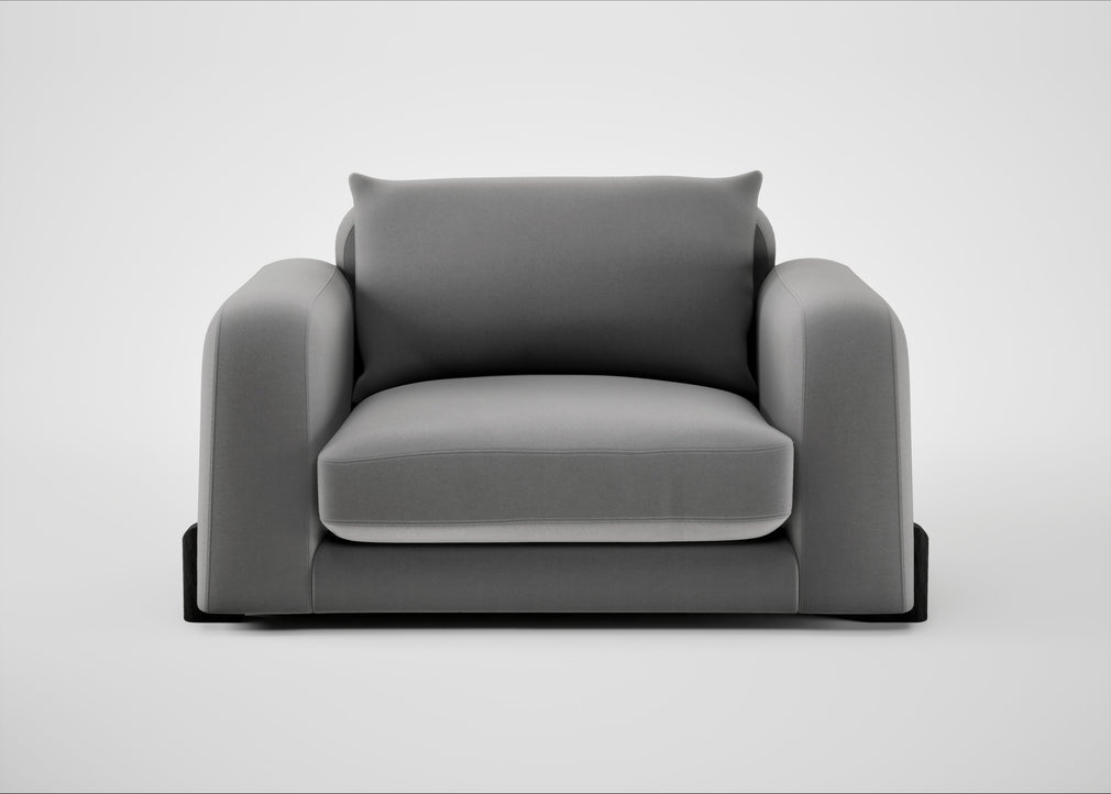 Nuvola Loveseat Smart Velvet Mercury / Black