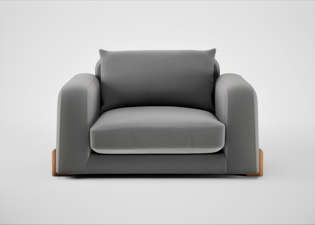 Nuvola Loveseat Smart Velvet Mercury / Natural
