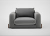 Nuvola Loveseat Smart Velvet Mercury / Walnut Stained