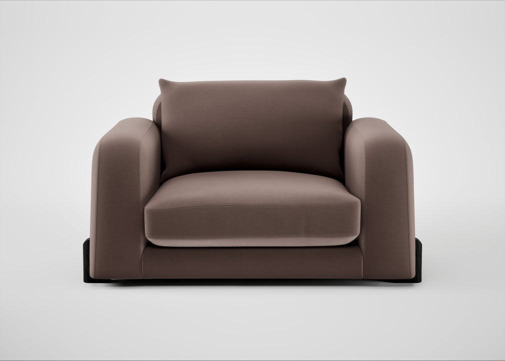 Nuvola Loveseat Smart Velvet Mouse / Black