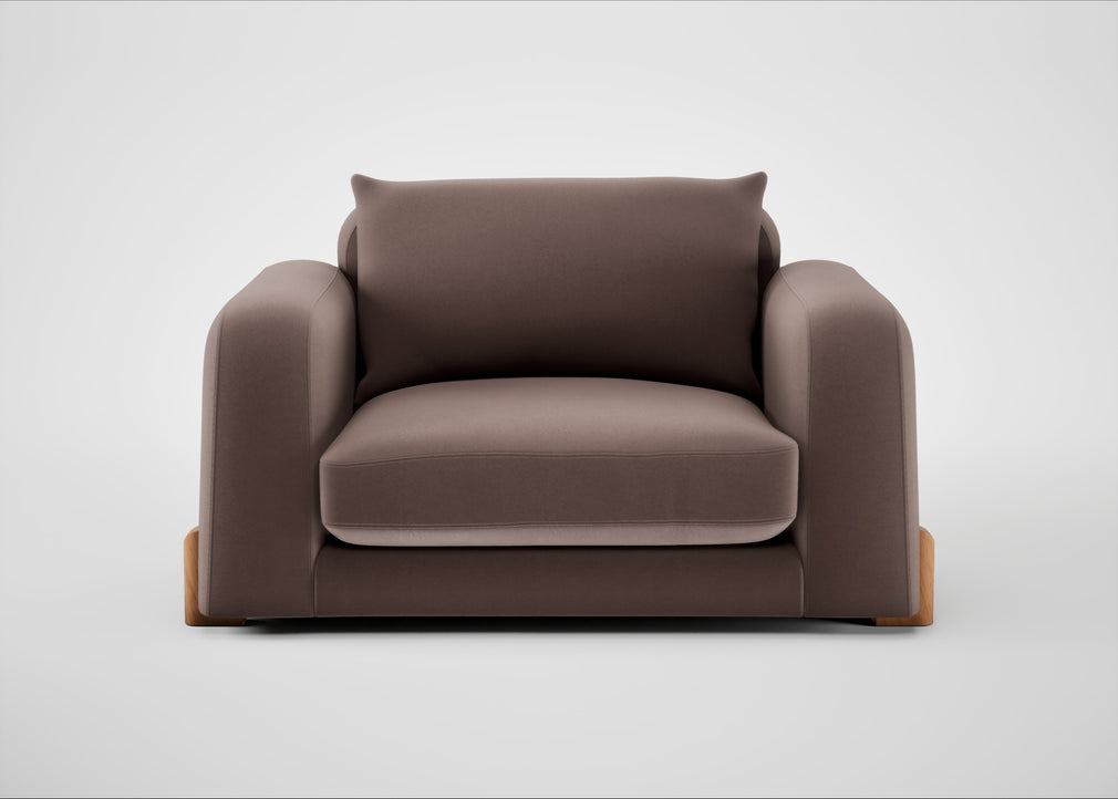 Nuvola Loveseat Smart Velvet Mouse / Natural