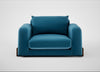 Nuvola Loveseat Smart Velvet Ocean Blue / Walnut Stained