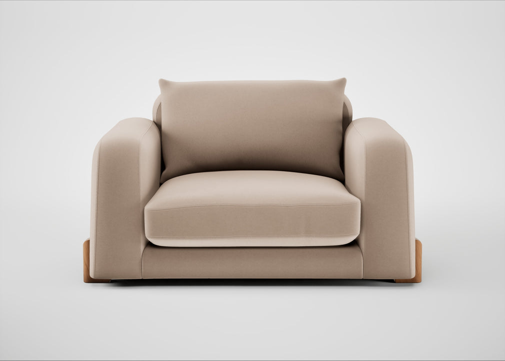 Nuvola Loveseat Smart Velvet Pebble / Natural