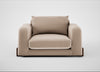 Nuvola Loveseat Smart Velvet Pebble / Walnut Stained