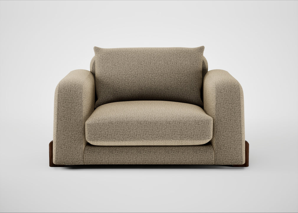 Nuvola Loveseat Boucle Velvet Rocky / Walnut Stained