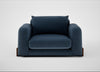 Nuvola Loveseat Boucle Velvet Space / Walnut Stained