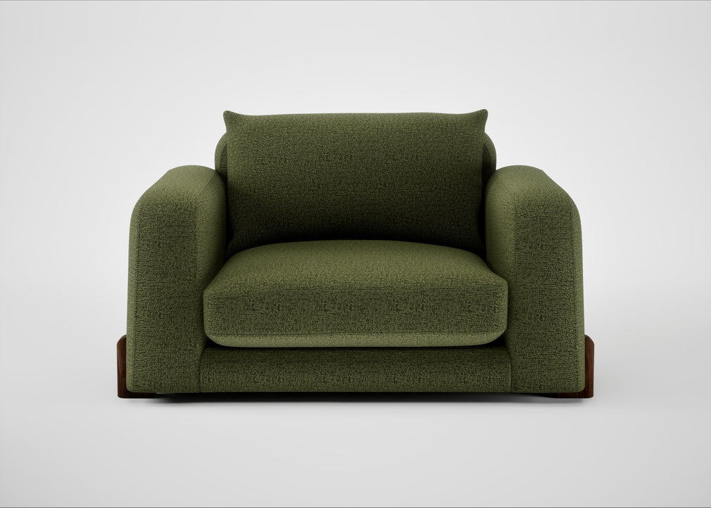 Nuvola Loveseat Boucle Velvet Wilder / Walnut Stained