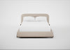 Nuvola Bed Double / Boucle Tweed Pearl / Walnut Stained