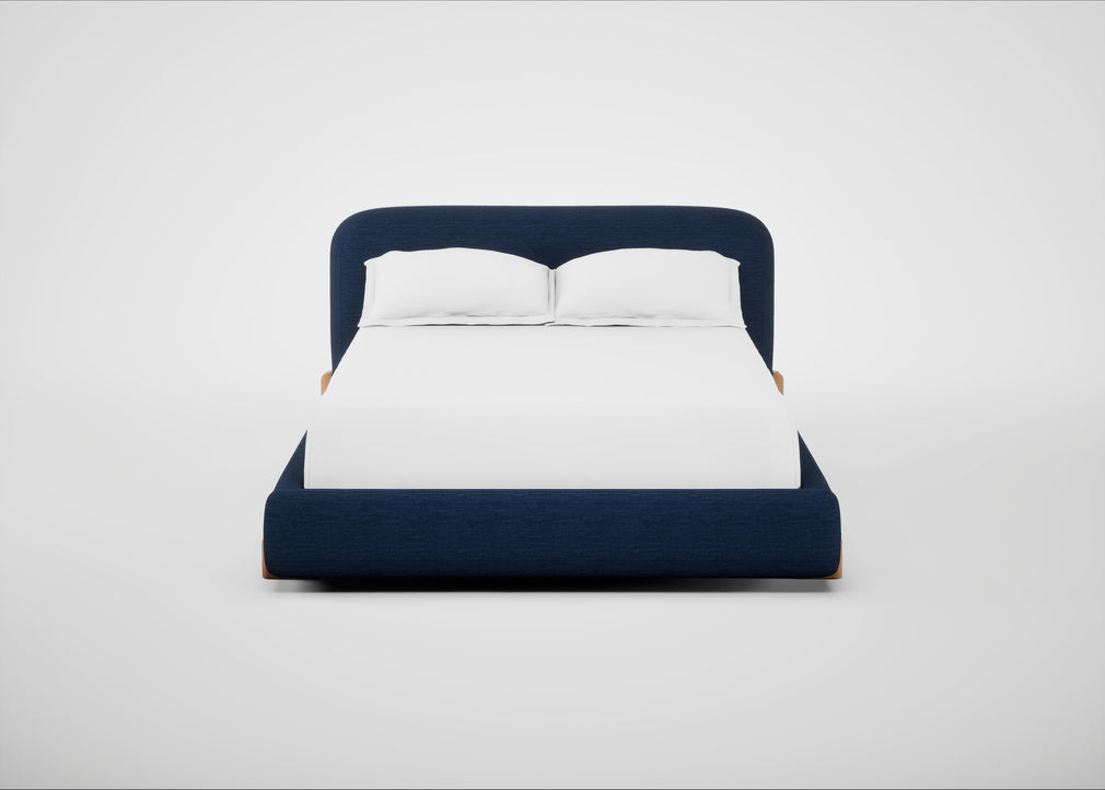 Nuvola Bed Double / Broad Weave Lagoon / Natural