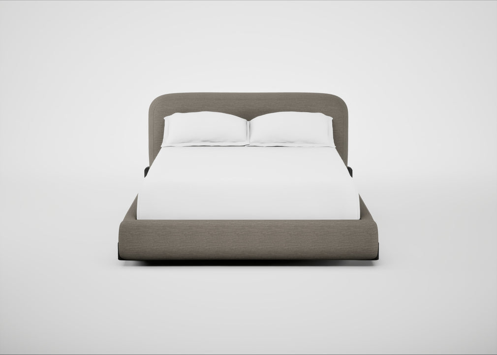 Nuvola Bed Double / Broad Weave Pebble / Black