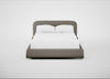 Nuvola Bed Double / Broad Weave Pebble / Walnut Stained