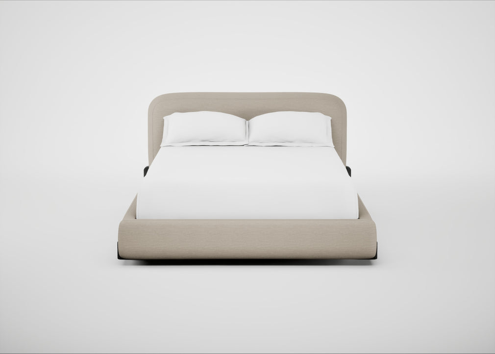 Nuvola Bed Double / Broad Weave Putty / Black