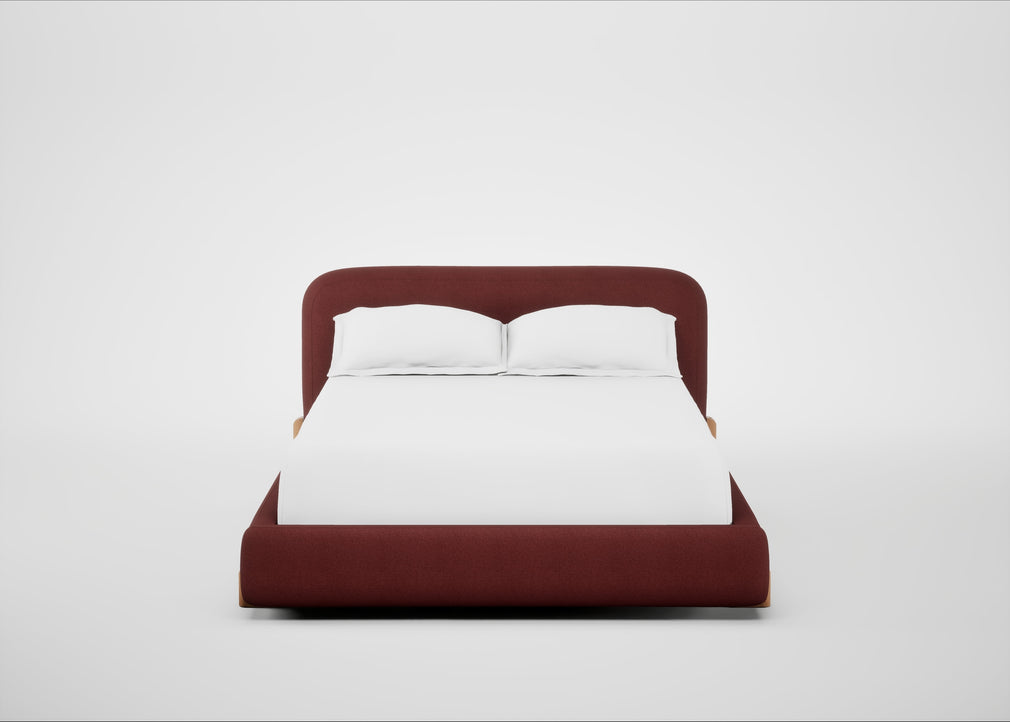 Nuvola Bed Double / Capelo Linen-Cotton Etruscan Red / Natural